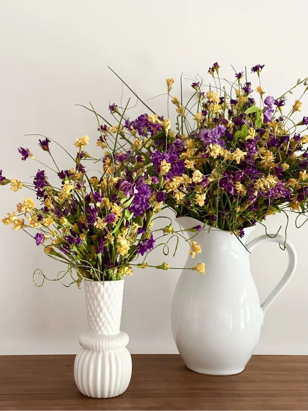 Wildflower Bouquet - Purple & Yellow Faux Floral Arrangement